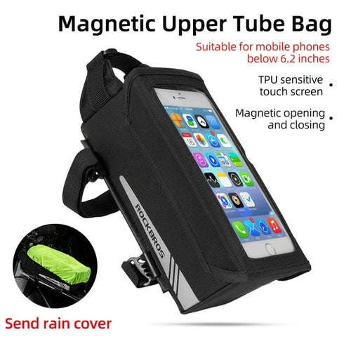 ROCKBROS Bicycle Bag Waterproof Touch Screen Cycling Bag Top Front