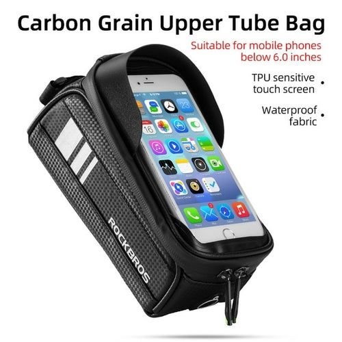 ROCKBROS Bicycle Bag Waterproof Touch Screen Cycling Bag Top Front