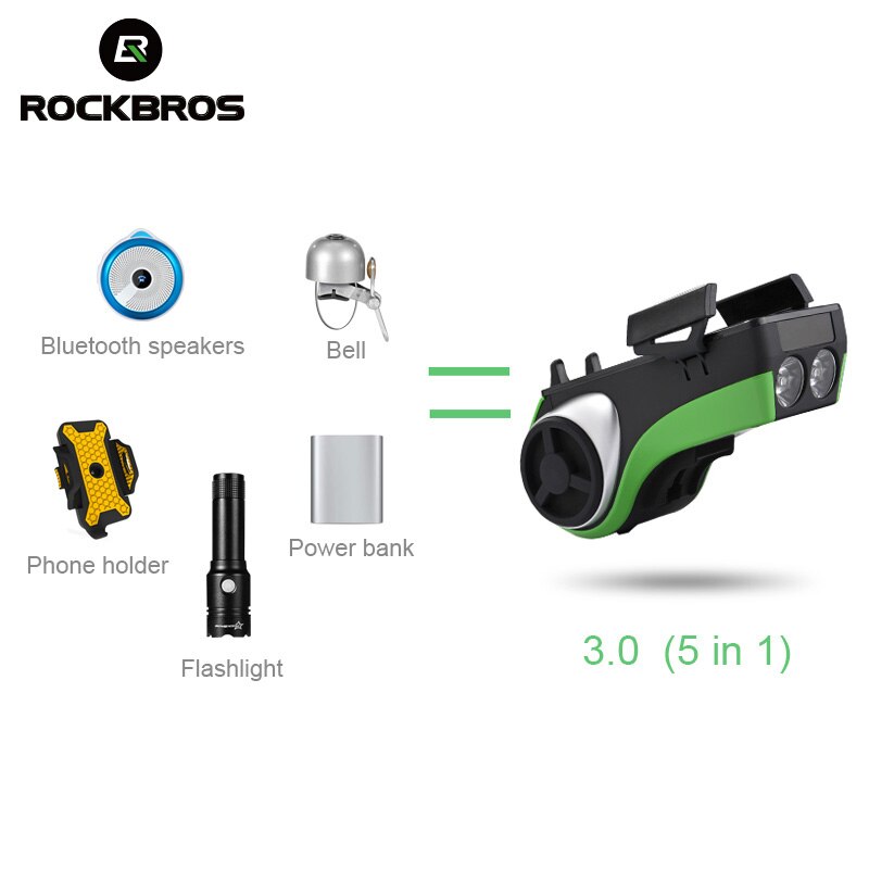 ROCKBROS Waterproof 5 in 1 Bicycle Computer Phone Holder Bluetooth