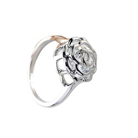Rose Is A Rose Set of 4 or Rings In 18kt Rose Crystals In White Yellow