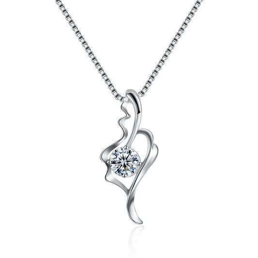 Sterling Silver Necklace with Crystals