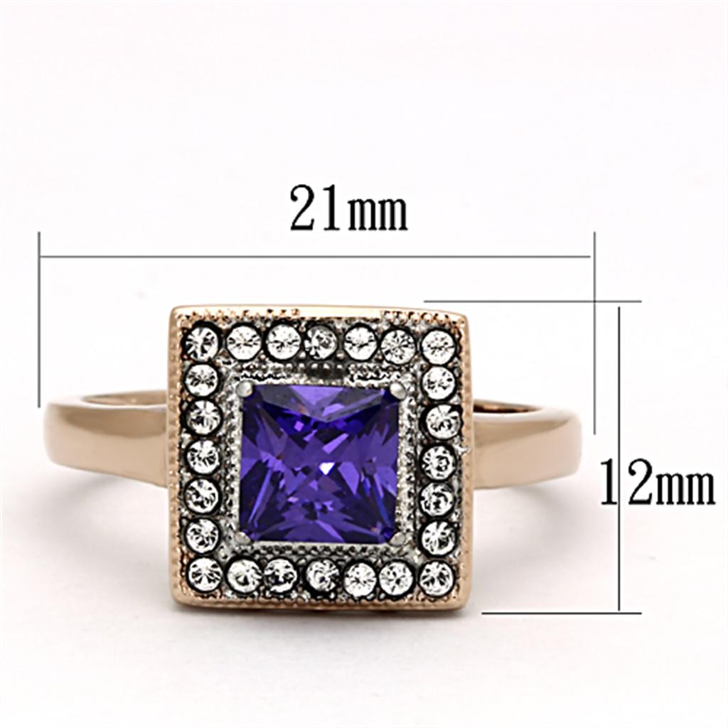 TK1162 Two-Tone IP Rose Gold Stainless Steel Ring