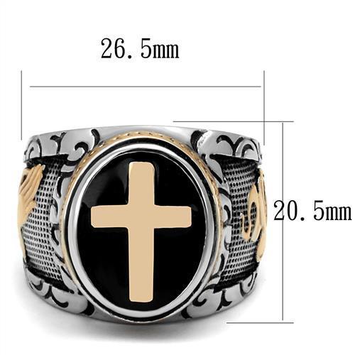 TK2623 Two-Tone IP Rose Gold Stainless Steel Ring