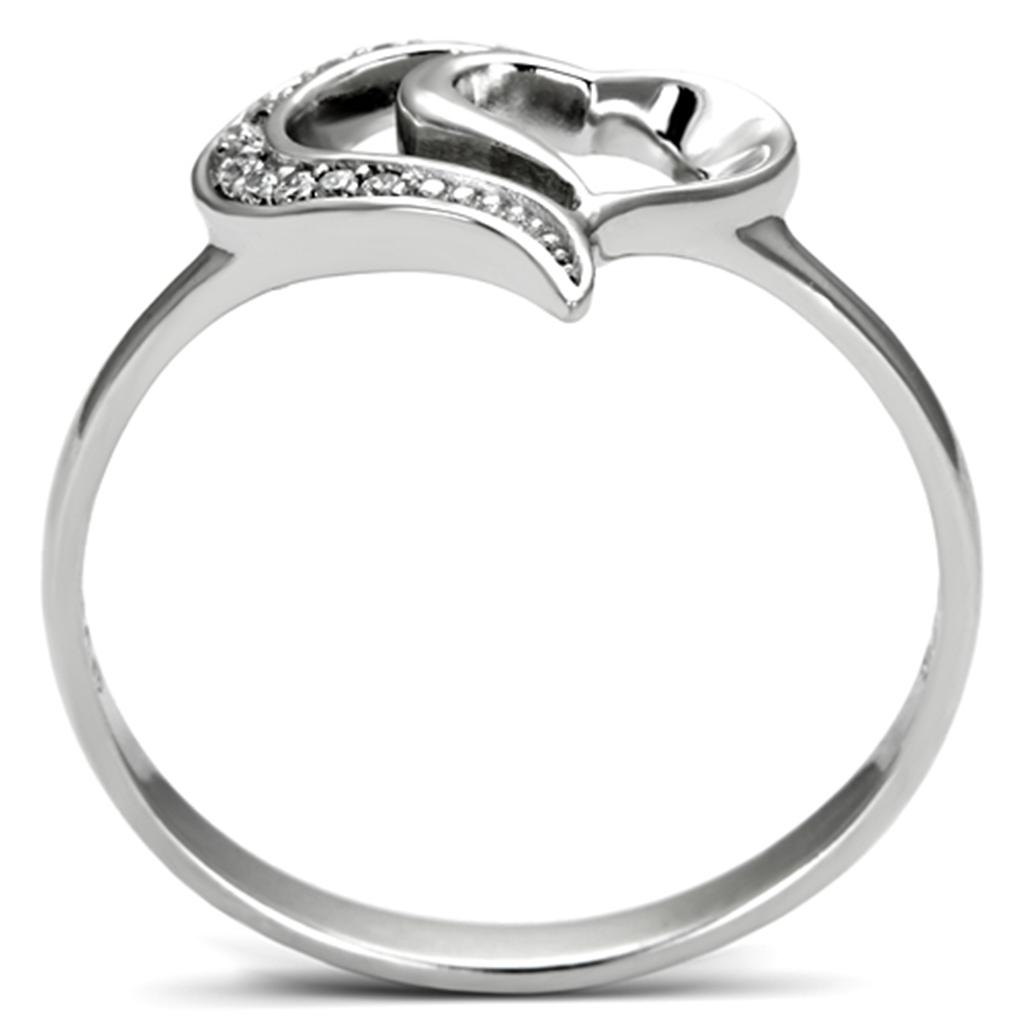 TS093 Rhodium 925 Sterling Silver Ring with AAA