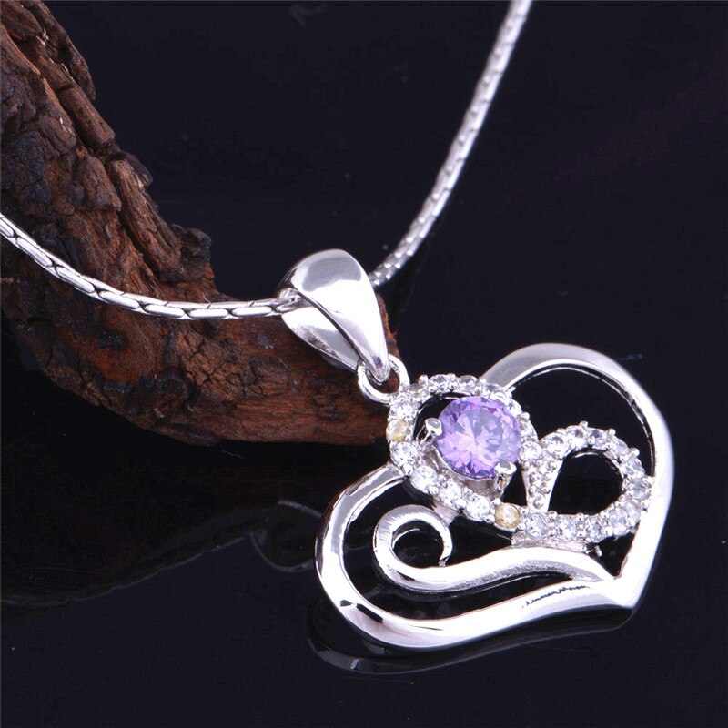 US STOCK Pendant for Women Necklace Jewelry Double Heart Necklaces