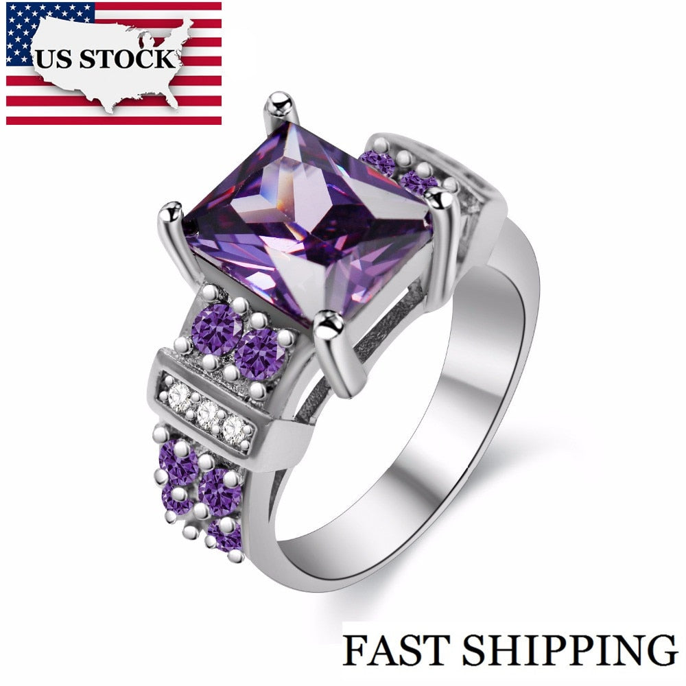 US STOCK Uloveido Charms Engagement Costume Jewelry Rings for Women