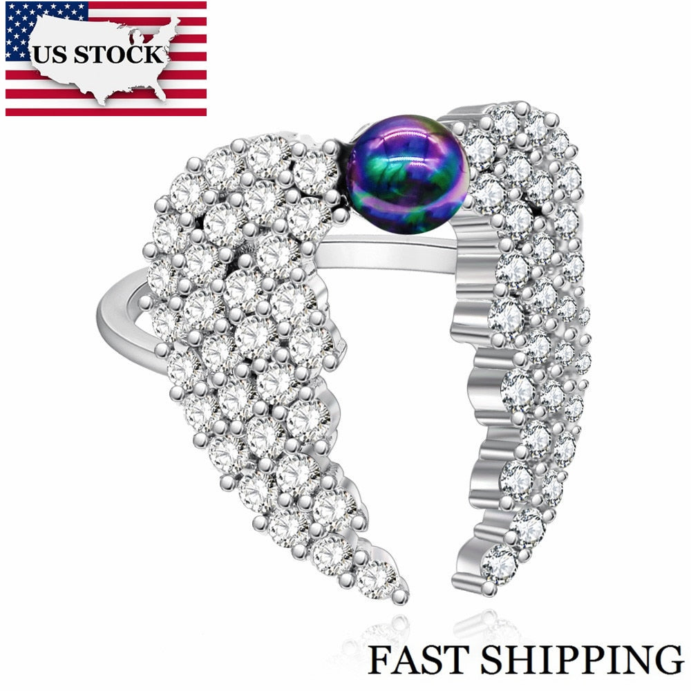 US STOCK Uloveido Wing Costume Jewelry Rings for Women Engagement