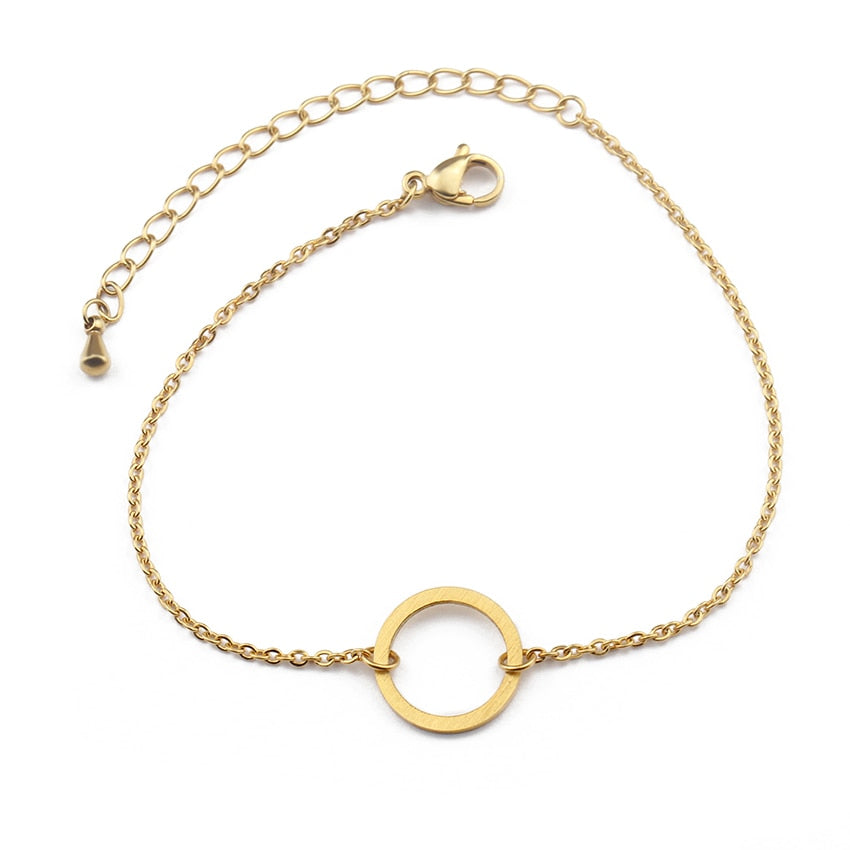 Vintage Round Circle Bracelet For Women Stainless