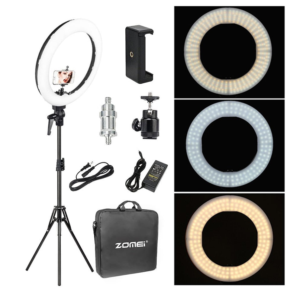Zomei 18 inch LED Ring Light Dimmable Photographic Lighting Studio