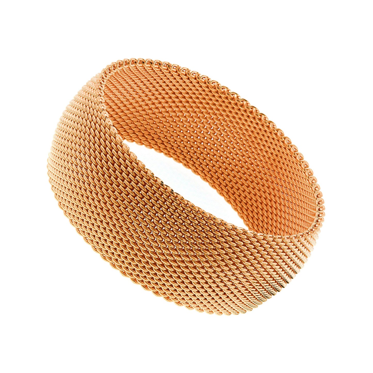 CHERISH Mesh Bangle Trio Of Gold Rose Gold Silver In 3 Sizes