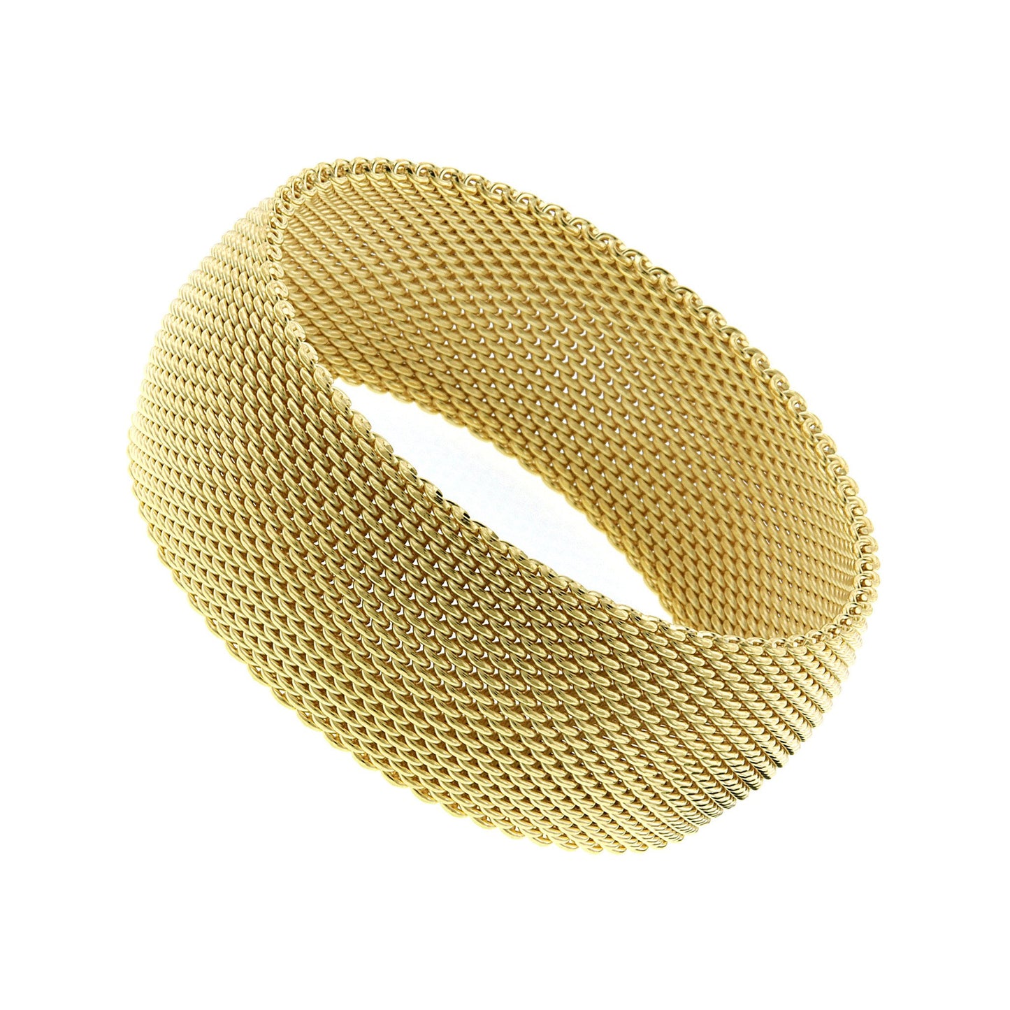 CHERISH Mesh Bangle Trio Of Gold Rose Gold Silver In 3 Sizes