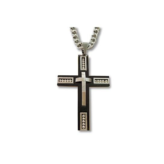 Keepsake Cross Pendant With A Curb Chain For Men 18kt Gold Plated