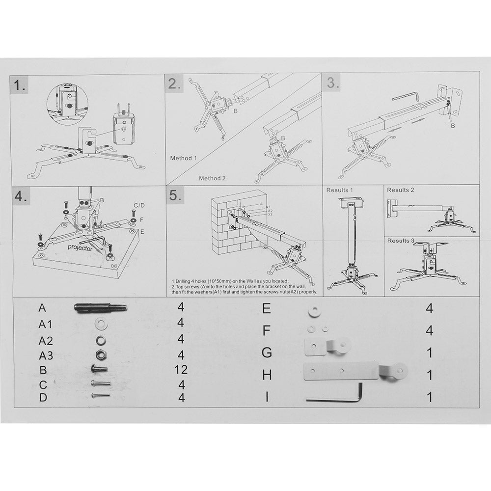 Extendable Arms Adjustable Projector Bracket