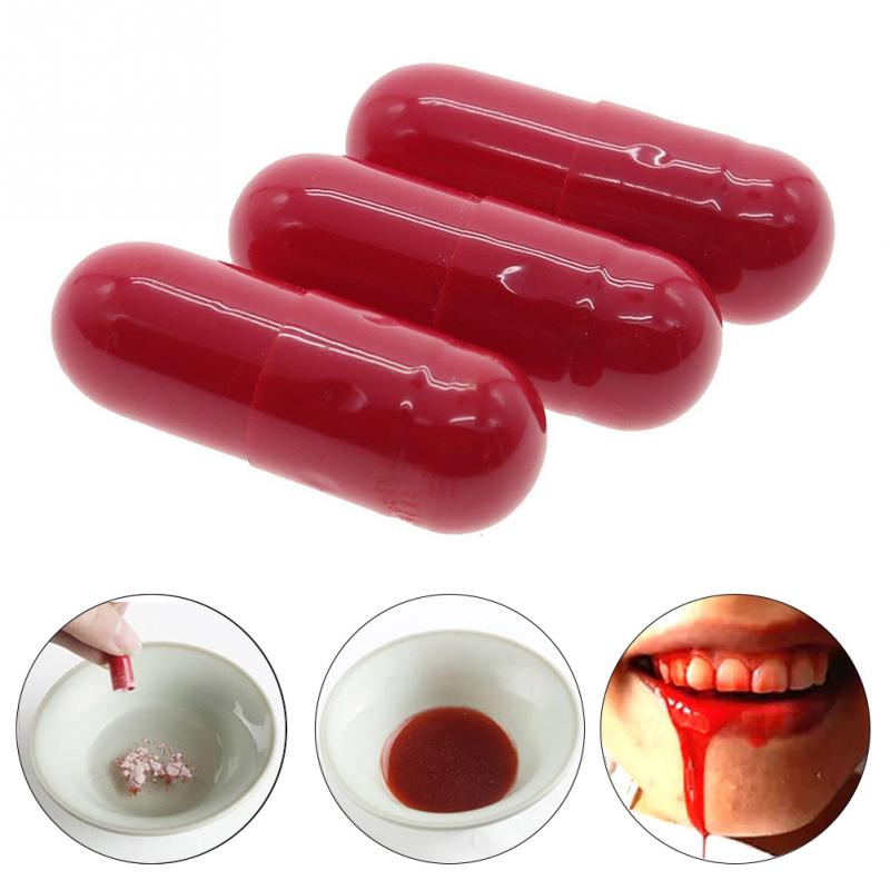 3Pcs Fake Blood Pill Vampire Halloween Prank