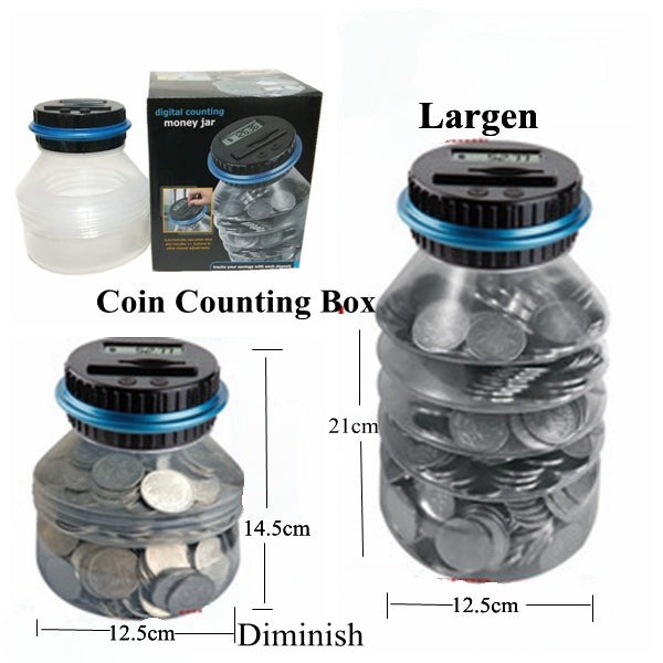 Foldable Money Saving Box Coin Counting LCD Display