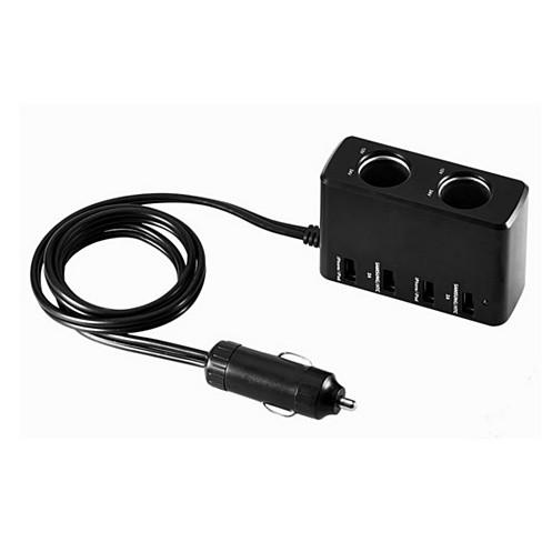 Dual Car 12v Outlet with 4 USB all Gadget Charger