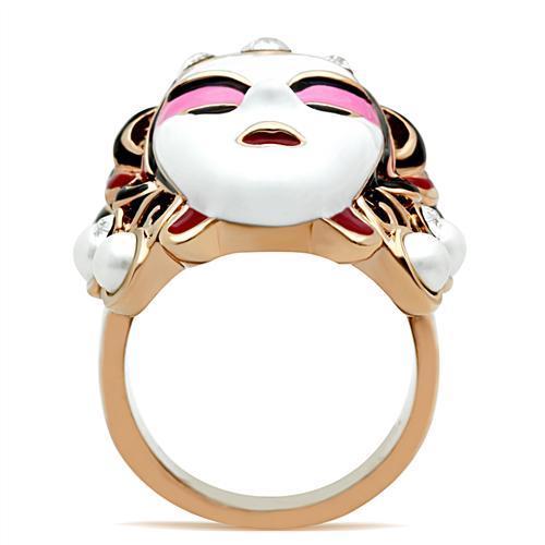 GL163 IP Rose Gold(Ion Plating) Brass Ring with