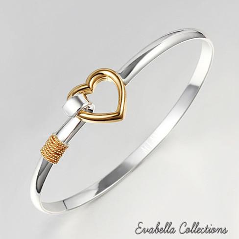 Hold My Heart Gold And Silver Polished Bracelet