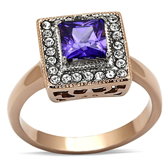 TK1162 Two-Tone IP Rose Gold Stainless Steel Ring