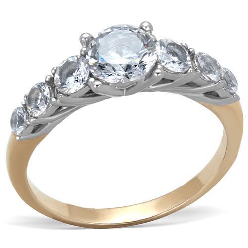 TK1794 Two-Tone IP Rose Gold Stainless Steel Ring